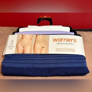 Warners Blissful Benefits 3 Pack Seamless Brief Dig Free Waist Women’s Size M